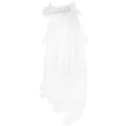 Delicate Flower Girl Veils Crown Two Layers White Wedding Communion Hair Wreath Headdress