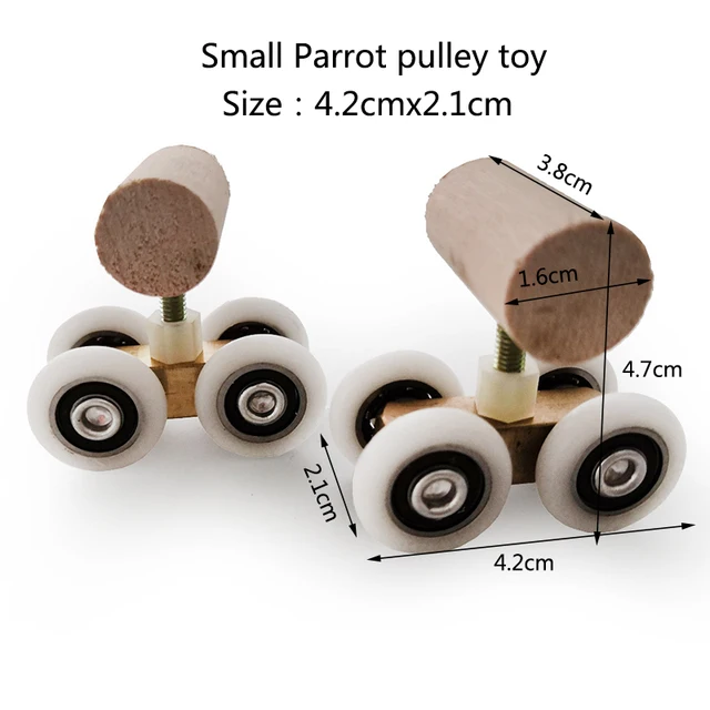 Parrot Trick Toy Intelligence Training Mini Roller Ice Skates for Small Medium Parrots Bird Puzzle Pulley Tabletop Roller Toys 5