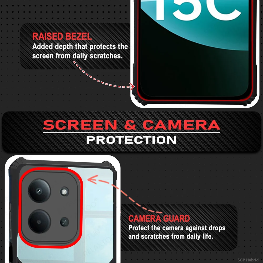 Acrylic Transparent Shockproof Armor Back Cover Case - Clear Protective s