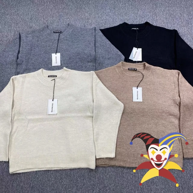 2022fw Cole Buxton Knitted Sweater Men Women O-Neck Solid Color CB Long  Sleeve Pullover Sweatshirts