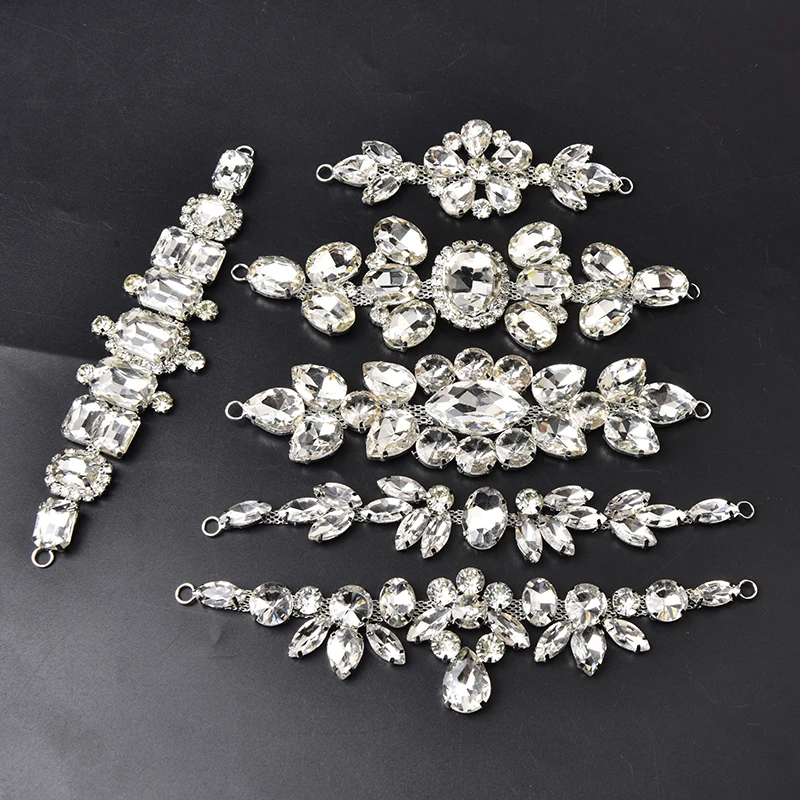 2Pcs Rhinestone Shoe Clips Jewelry Crystal Shoe Buckle Wedding Dress  Diamond Gray