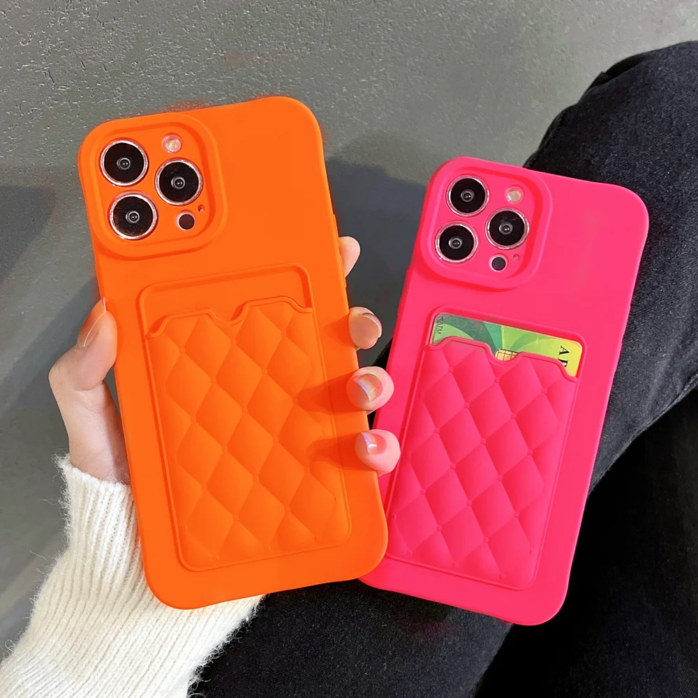 Fashion Diamond Lattice Pattern Wallet Case For iPhone 11 12 13 Pro Max XS X XR 7 8 Plus SE Soft Silicone Card Slot Holder Cover iphone 13 pro max cover