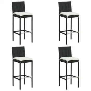 4Pcs Garden Bar Stools with Cushions 1