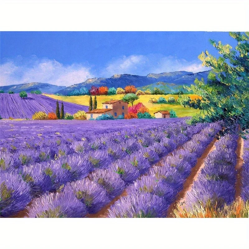 46*28cm 500Pieces Jigsaw Puzzle for Adults Oil Painting Lavender Flower Paper Puzzles Home Decor Wall Display Festival Gift Toys 3