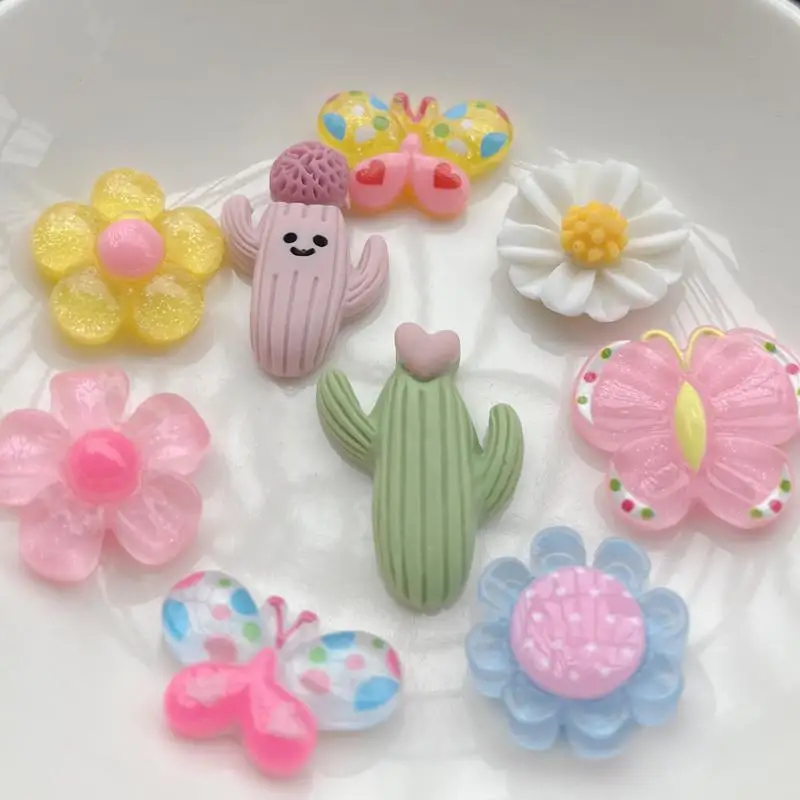Cute Cactus, flowers Flat Back Resin Cabochons Scrapbooking DIY Jewelry Craft Decoration Accessories 20pcs -HF08 6