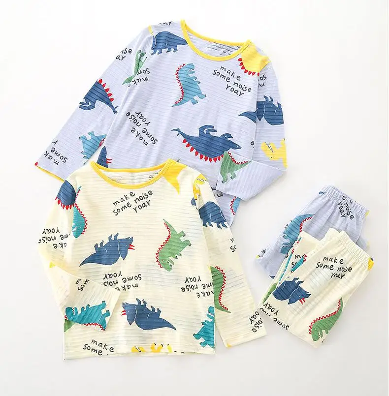 Kids Boys' Pajamas Set Summer Homewear Clothes Cotton Long Sleeved Baby Boy Night Wear Sets 2-13Y Cartoon Children's Pajamas Set Sleepwear & Robes comfortable