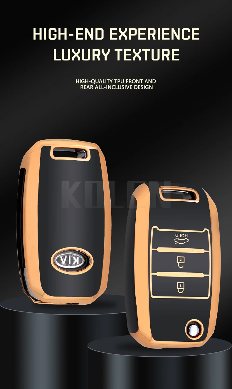 3 4 pulsanti TPU Car Flip Key Case Cover per KIA RIO 3 K2 K3 K4 K5 Sportege Picanto Optima Soul Ceed Sorento Forte Stinger Cerato - S48cd66e40eb042b6a7f9c3ebc9454872A