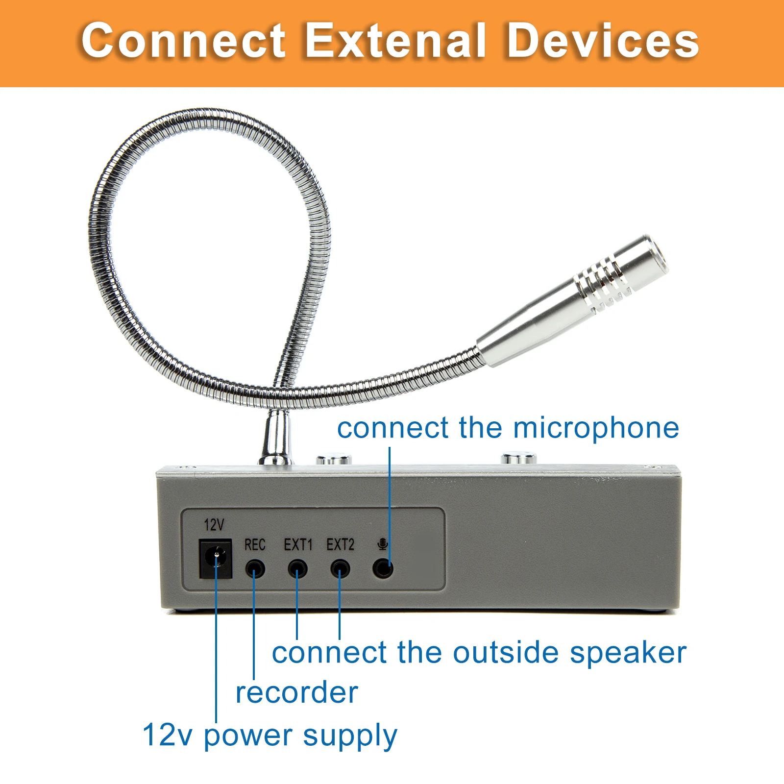 Window Intercom Dual Way Intercommunication Microphone Talk Through Glass Intercom Speaker System for Bank Counter Office Ticket