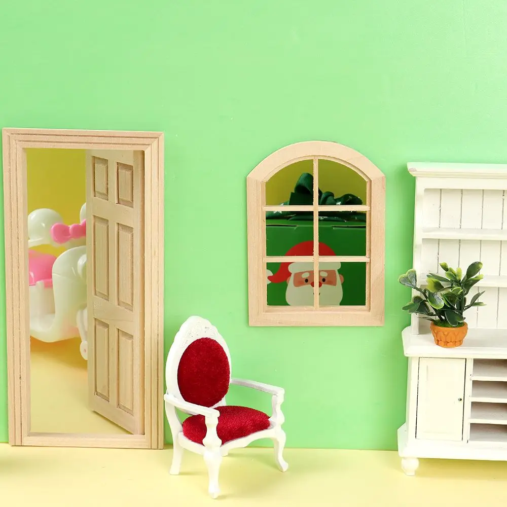 WindowUnpaintedFurnitureDollHouseSupplies112WoodDollhouseDoorMiniatureGateWith