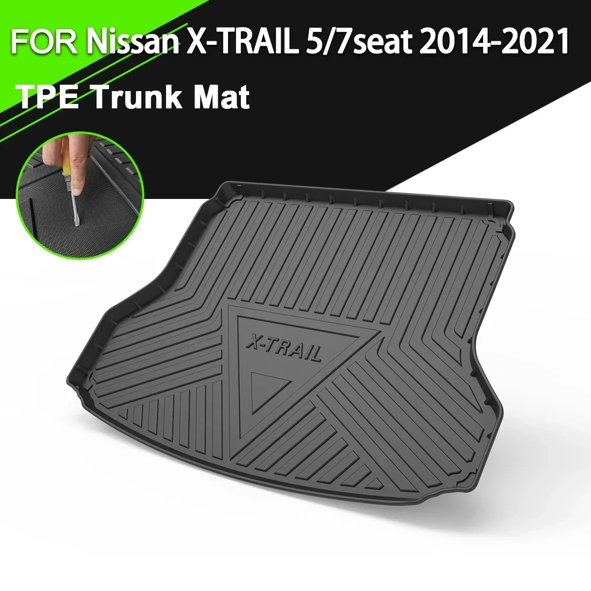 

Car Rear Trunk Cover Mat TPE Waterproof Non-Slip Rubber Cargo Liner Accessories For Nissan X-TRAIL 5/7 Seater 2014-2021