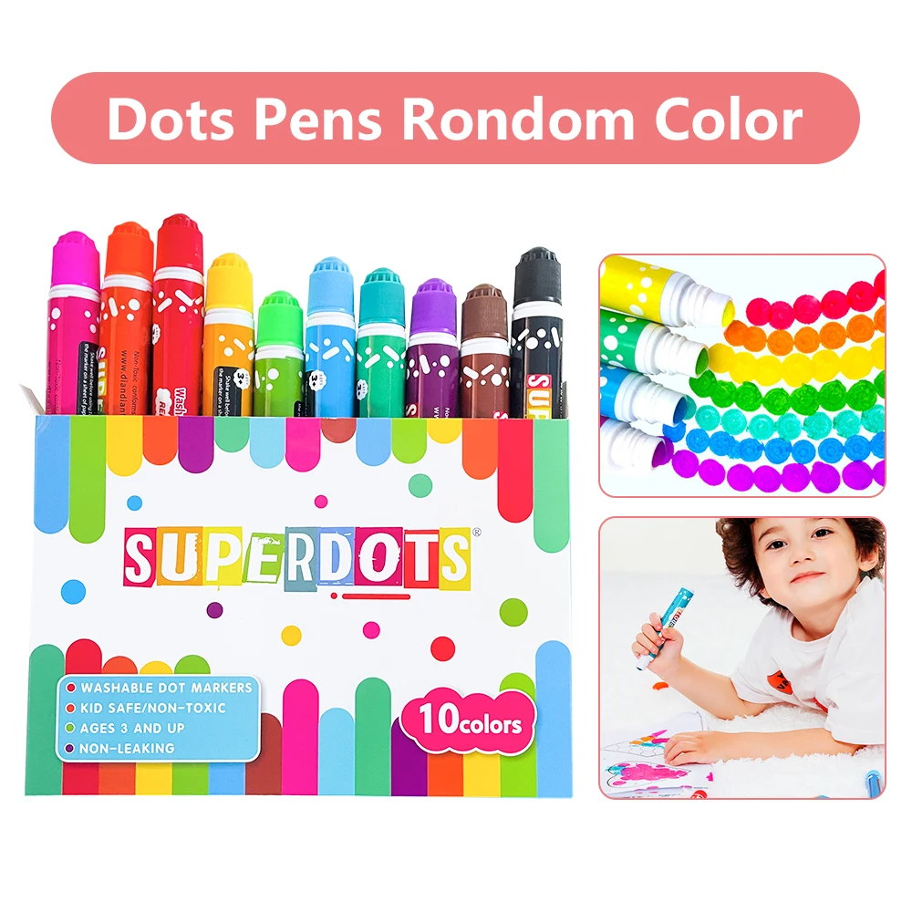 superdots kids washable coloring markers art set, little monster pack dot  painting marker empty graffiti drawing pens for bingo - AliExpress