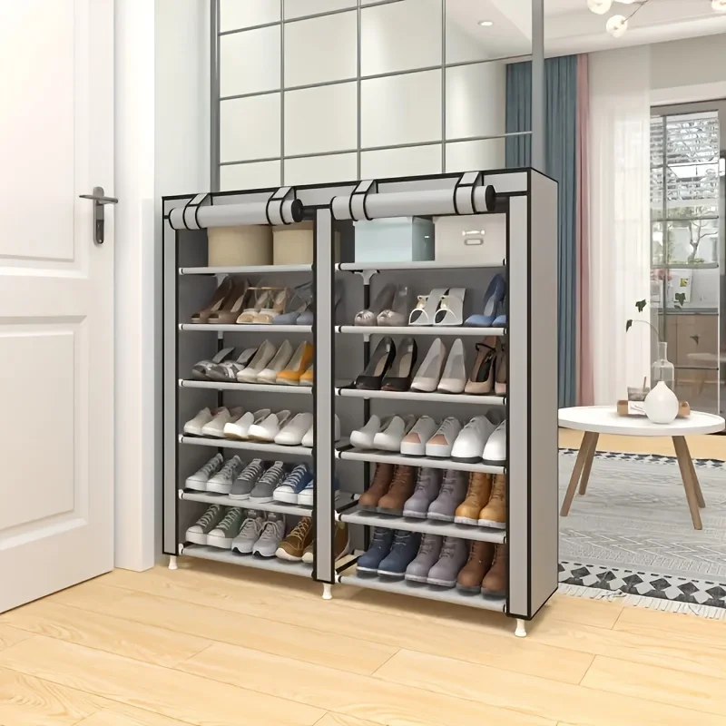 12 Compartment Multi-tier Stackable Shoe Rack | Large Capacity Footwear Organizer for Home Closet Entryway | Easy Assembly 3
