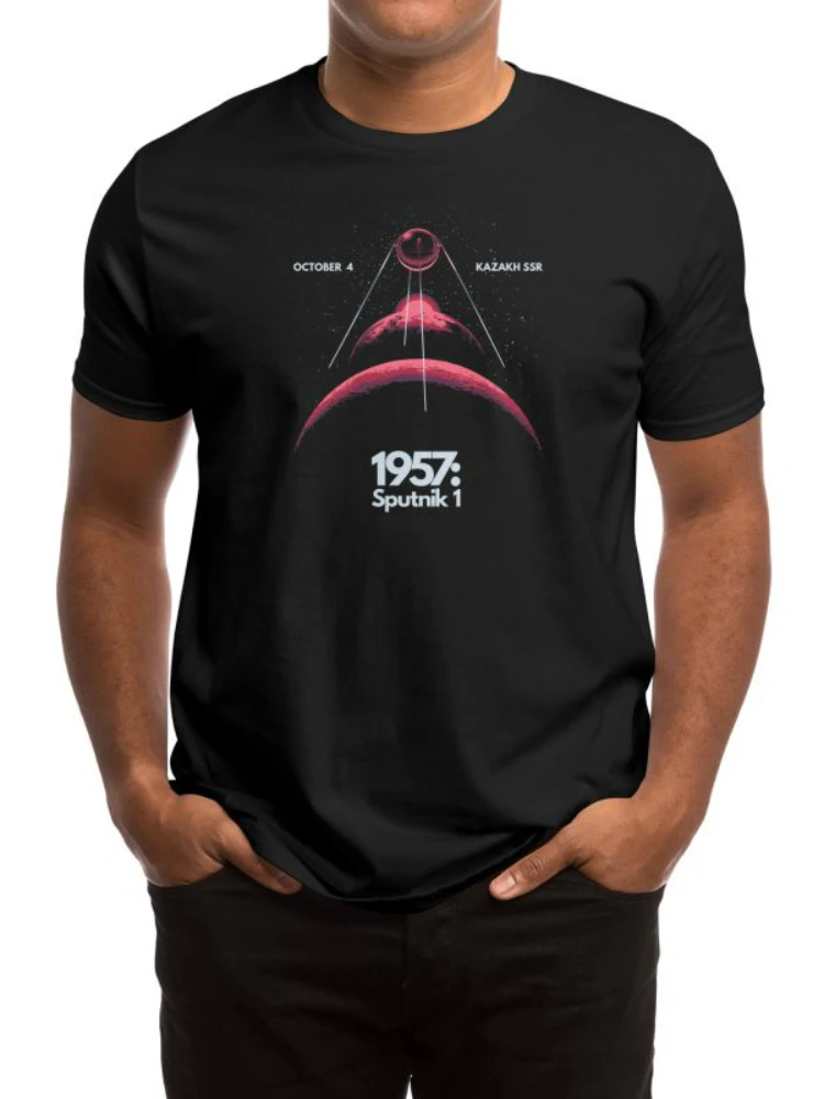 

Cool Design CCCP 1957: Sputnik 1. Soviet Space Program T-Shirt. Summer Cotton Short Sleeve O-Neck Mens T Shirt New S-3XL