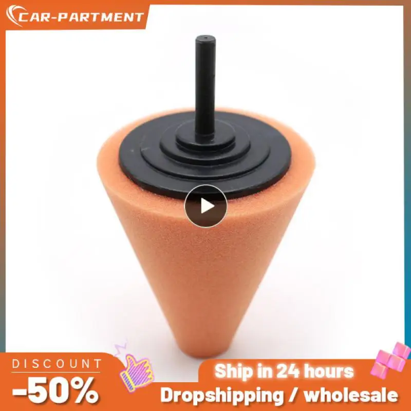 

1PCS Auto Wheel Polishing Sponge Used for Electric Drill 3inch/ 4inch Burnishing Ball Polishing Cone Car Hub Buffing Sponge