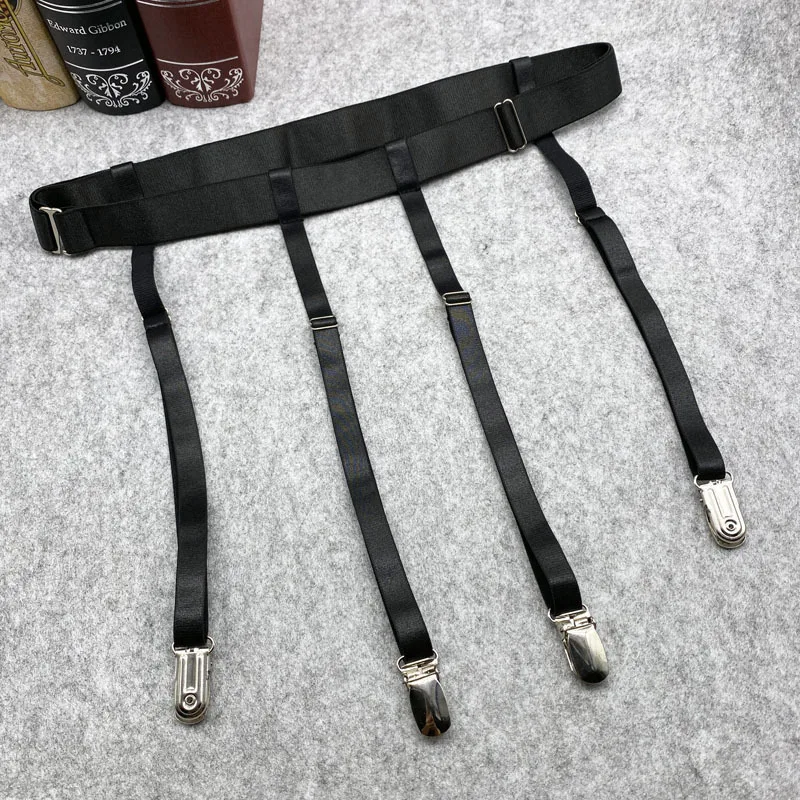 Description Picture 2 of itemBlack Simplicity Sexy Garter Belt for Women Thigh High Stockings Adjustable Elastic Leg Sock Suspenders Belt 4/6 Metal Clips
