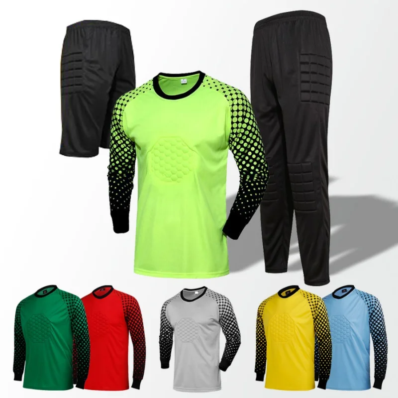 Football Goalkeeper Clothing Suit Adult and Children Long Sleeve Sponge Pad Competition Training Goalkeeper Suit Jersey Wholesal sports suit football training kit