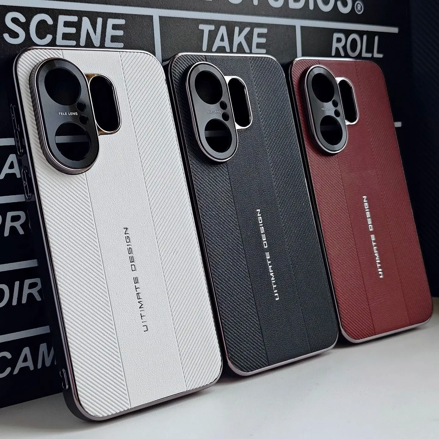 Premium Business Leather Phone Case with Metal Camera Lens Protection