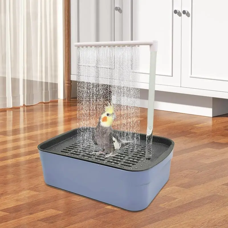 Bird Automatic Bathtub Parrot Shower Box Bird Bath Parrot Automatic Bathing Box With USB Adjustable Faucet Bird Supplies