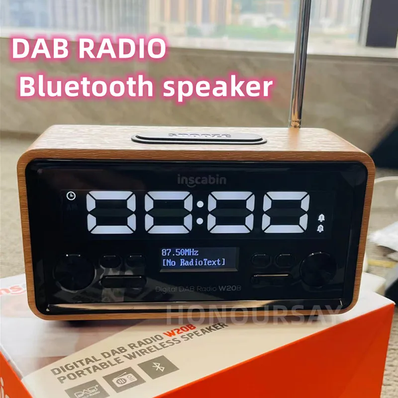 

Digital DAB Radio Dual Alarm Clock Radio Receiver Bluetooth Speaker with LCD Display Support Dimming Sleep Timer Multi Language