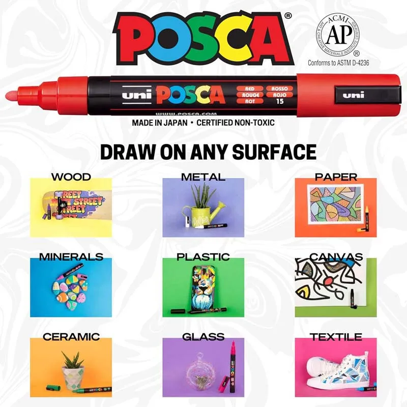 Paint Markers Set Uni Posca PC-5M 8 Colors Medium 1.8-2.5mm Acrylic for Fabric Glass Metal Wood Rock Graffitti DIY for acrylic paint markers,paint marker pen,paint marker pens,color marker pens,marker pens,markers pen,marker pen,art marker pens,art markers,permanent markers,permanent marker pen,permanent marker,pen marker