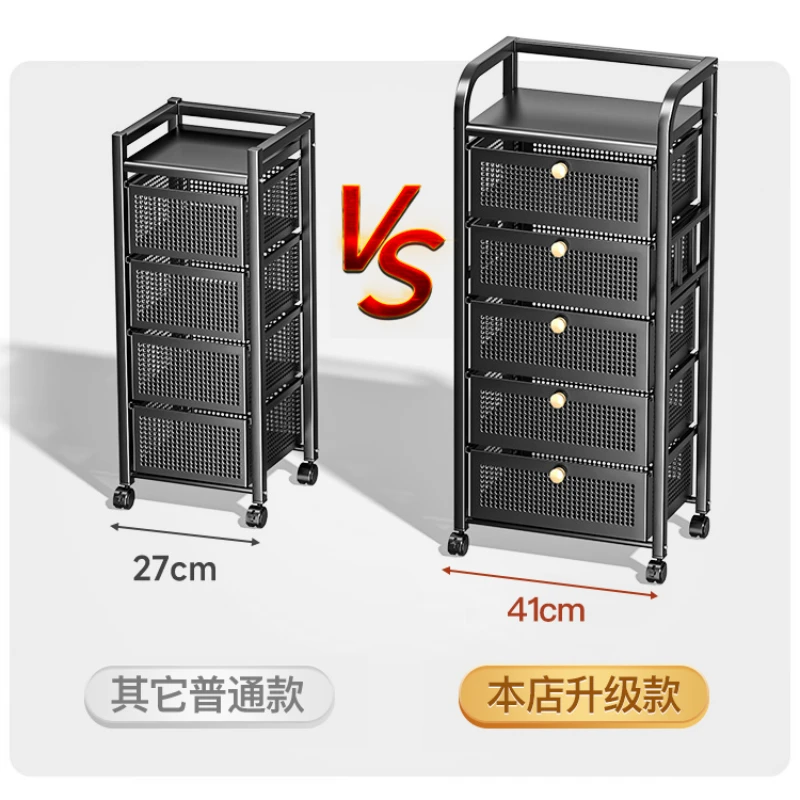 

Zc Drawer Kitchen Fruit and Vegetable Basket Storage Rack Multi-Layer Multifunctional Storage Trolley