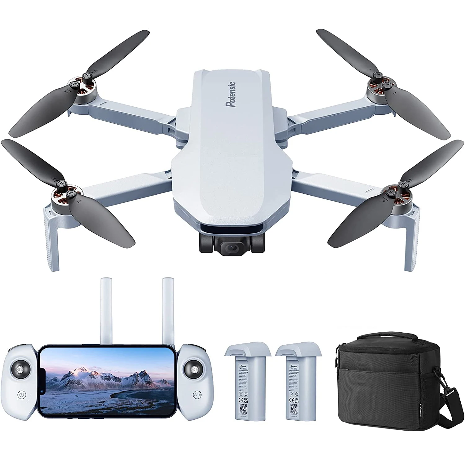 

Potensic Mini Drone 4K Camera Drones Follow Me GPS RC Quadcopter Remote Control Helicopter Circle Fly Dron for Kid Toys Travel