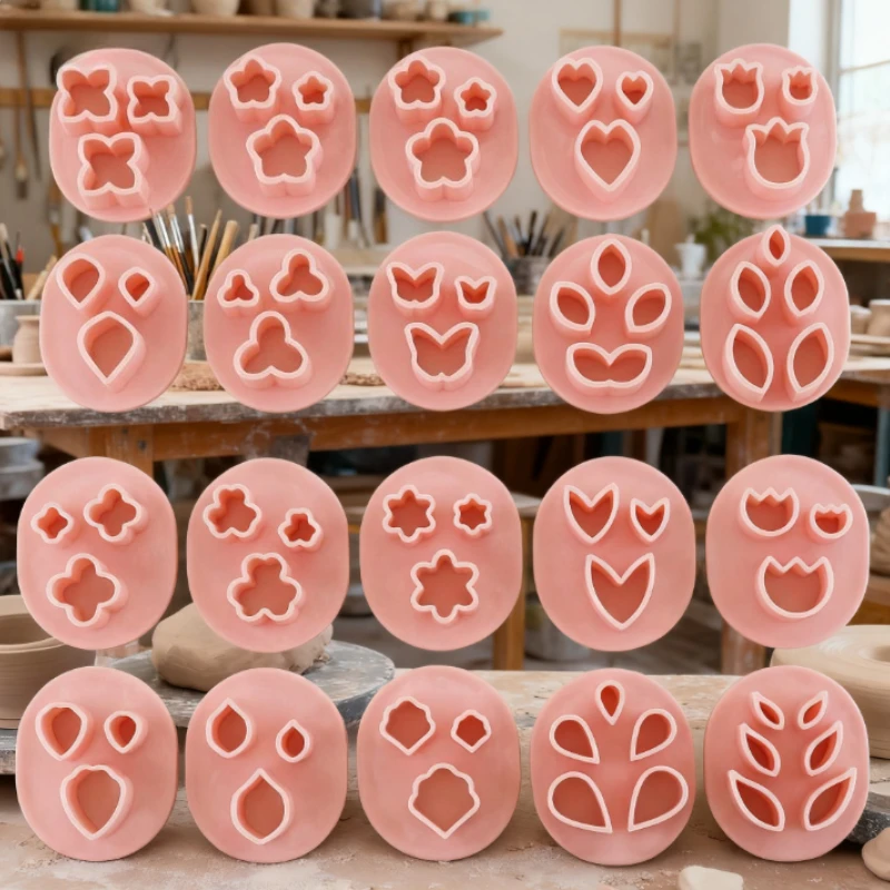 Clay Earrings Mold Tool 20 Pieces Flower Soft Pottery DIY