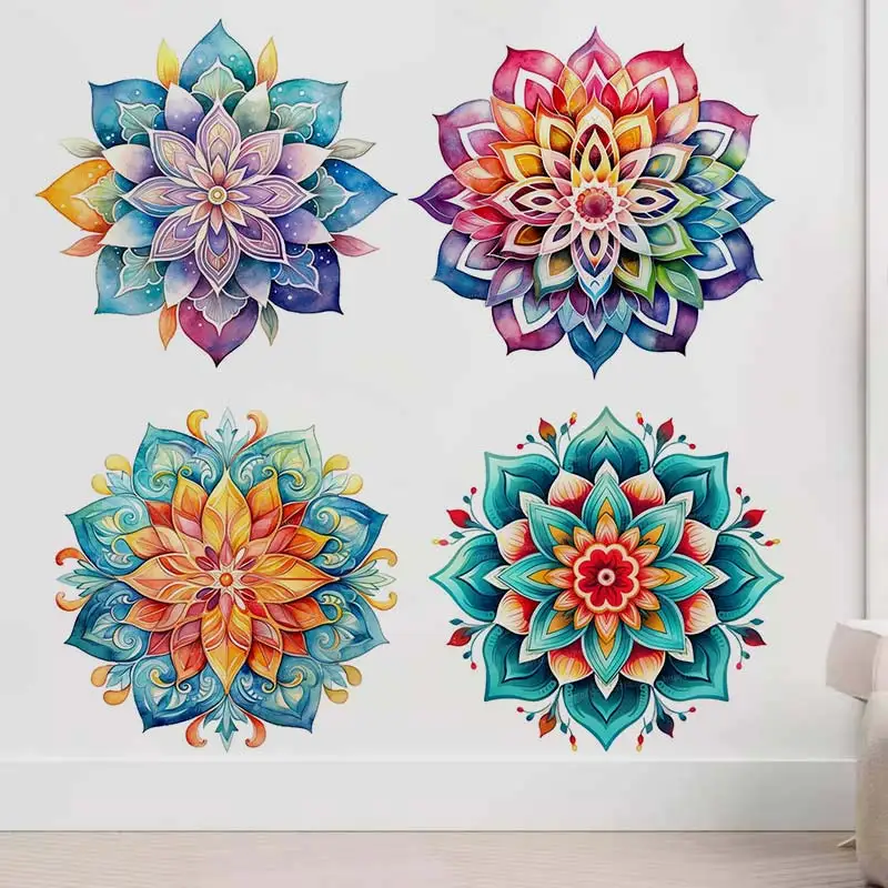 Mandala Wall Sticker Art Mural Bathroom Toilet Decor Living Room Cabinet Refrigerator Home Decoration Decals S389