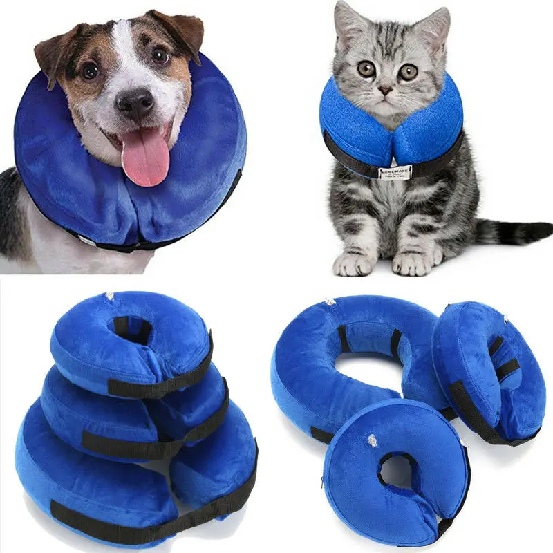 CAT Inflatable Collar Dog Cat Soft E-Collar Pet Puppy Medical Protection Head Cone 