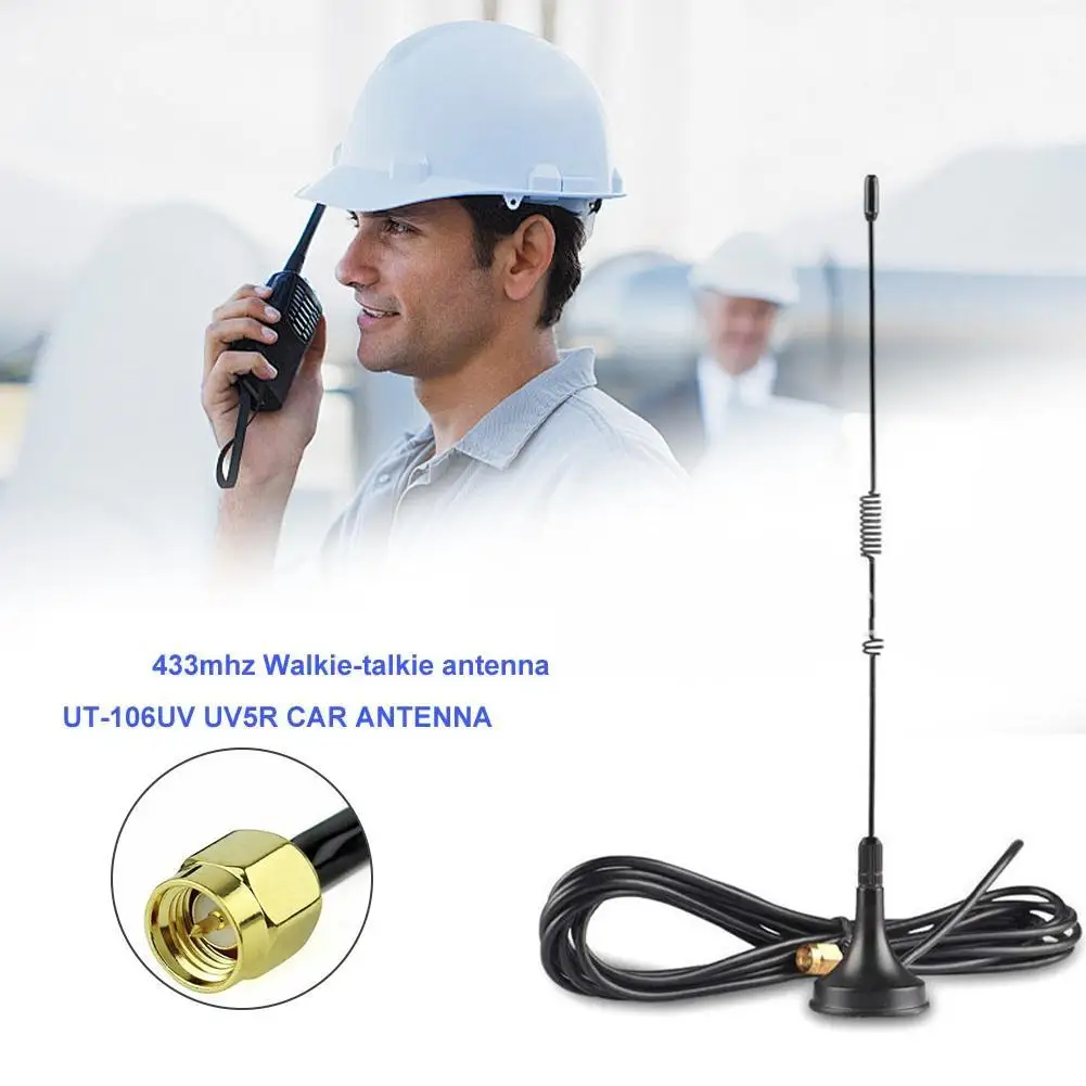 

1pcs SMA-Female AntennaUT-106UV Sucker Antenna 433MHz Intercom Double Segment Sucker Antenna UV5R Car 3 Meter Wire Long Antenna