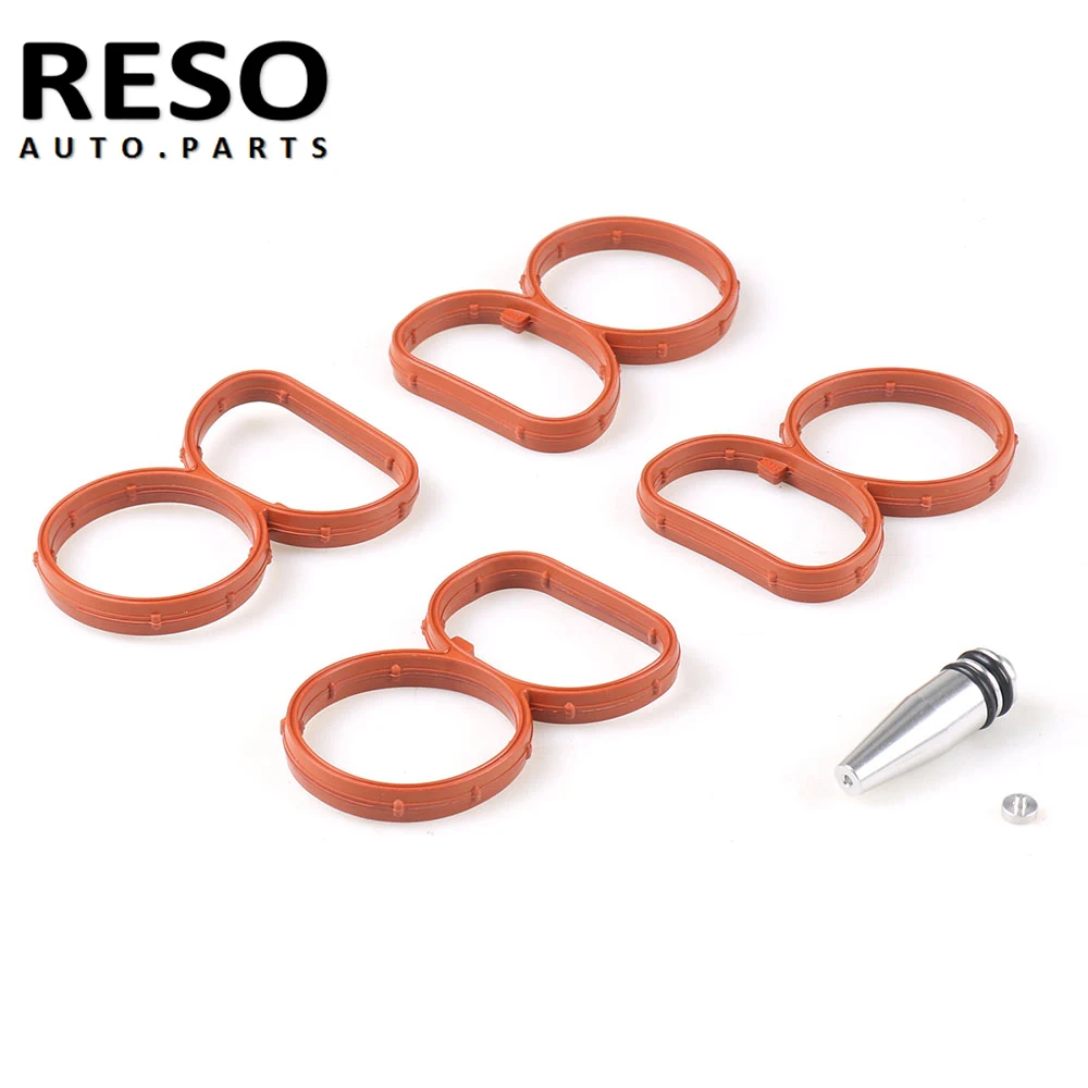 Reso   Car Swirl Flap Blank Bung Flaps Removal Plug With 4 Gaskets For Bmw N47 2.0D Engine Repair Replacement  Kit