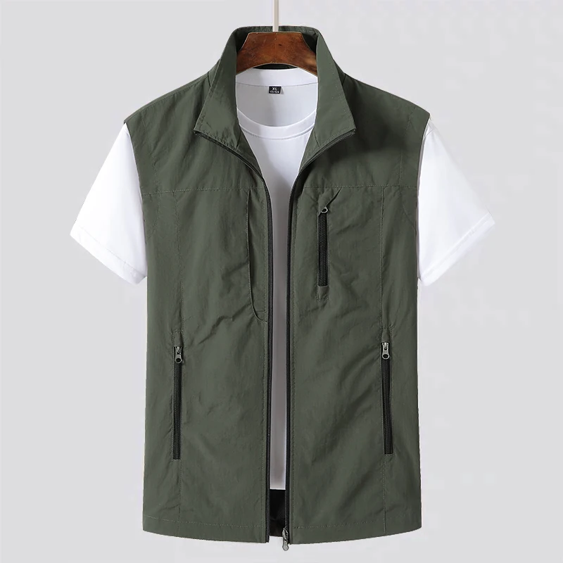 Multi-pocket Sleeveless Jacket Waterproof Vest Men's Summer Tactical Military Motorcyclist Fishing Vest cooling vest fisherman vest