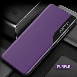 Enhanced Smart View Flip Phone Case - Stylish and Protective Book Cover s Coque Capa for Honor Magic 5 Pro (PURPLE)