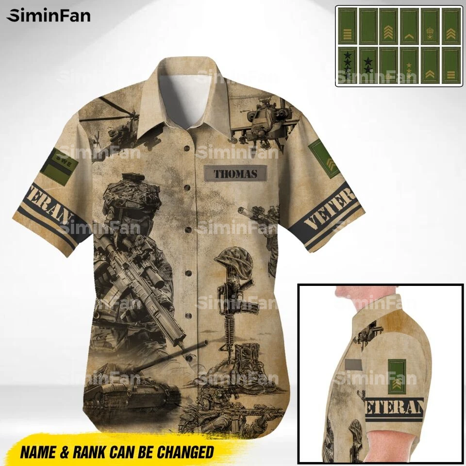 

SWEDISH ARMY VETERAN SOLDIER HAWAII SHIRT 3D Full Printed Men Summer Camisa Female Top Unisex Tee Male Tshirt Casual Streetwear