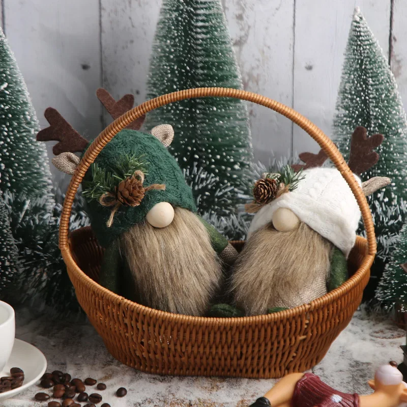 Cute Antlers Knitted Doll Window Decorations Holiday Forest Faceless Old Desktop Ornaments Identity V Plush plush toy plush doll