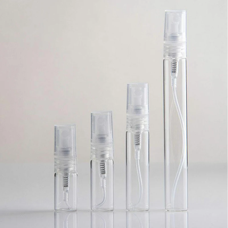 미니 휴대용 유리 스프레이 향수병, 소형 리필 샘플 향수 분무기 병, 2ml 3ml 5ml 10ml, 로트 당 8 개