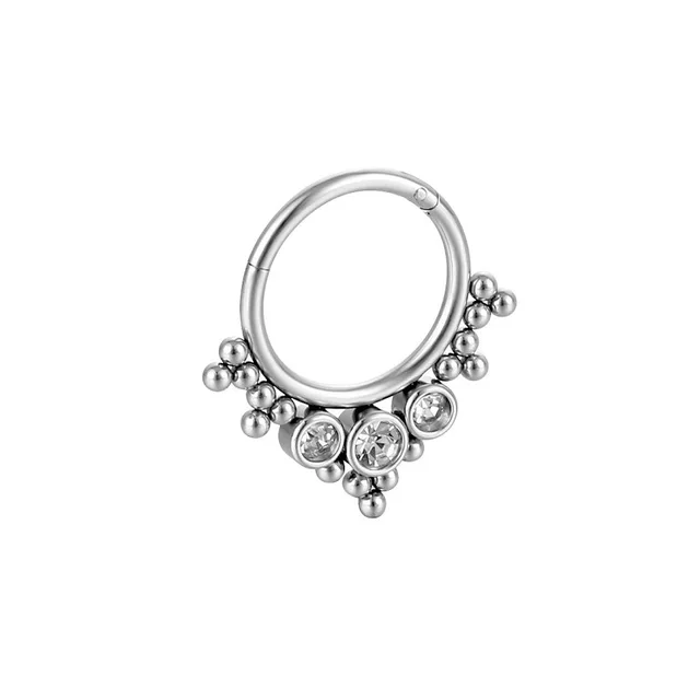 New Nose Piercing Ring Nase Cuff Septum Piercing Ring Titanium Steel Nariz Piercing Ear Cartilage Tragus Goth Piercing Nez Opal style24