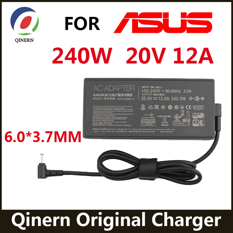 20V 12A 240W 6.0*3.7MM Charger ADP 240EB B Laptop adapter For ASUS ROG Strix Scar 15 GX550LXS RTX2080 G533QS G533QS XS98Q Power| | - AliExpress