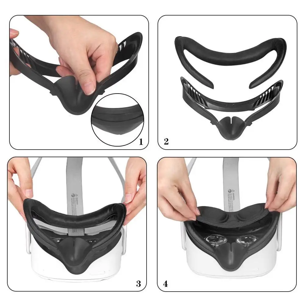 

Расширенная накладка на лицо для Meta вопросы 3 VR гарнитура из искусственной кожи подкладка для лица интерфейсная фотомаска для аксессуаров вопросы 3 K7F4