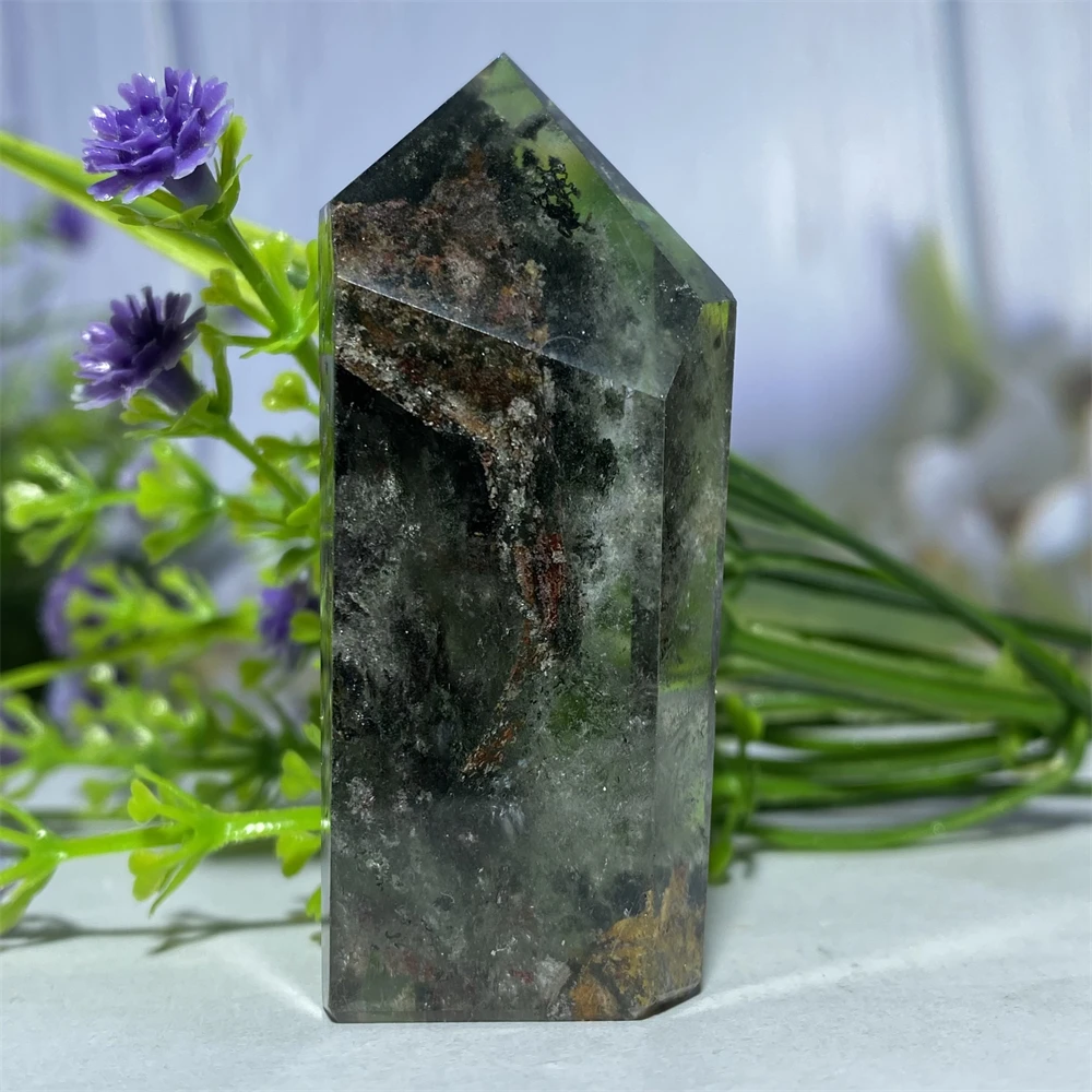 Ghost Crystal  Natural Green Phantom Quartz Hexagon Prism Tower Obelisk Spiritual Meditation Reiki Gift Stone Home Decoration 3