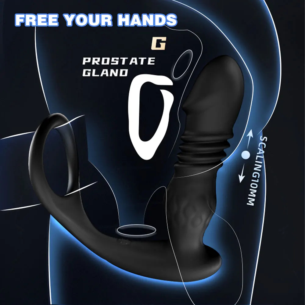 Retractable Male Anal Vibrator With 10 Vibration Modes Remote_voghion.com