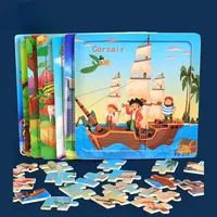 New 20 Piece Wooden 3d Puzzle Cartoon Animal Vehicle Jigsaw Puzzle Montessori Educational Toys For Kids 3-6 Years Old 3