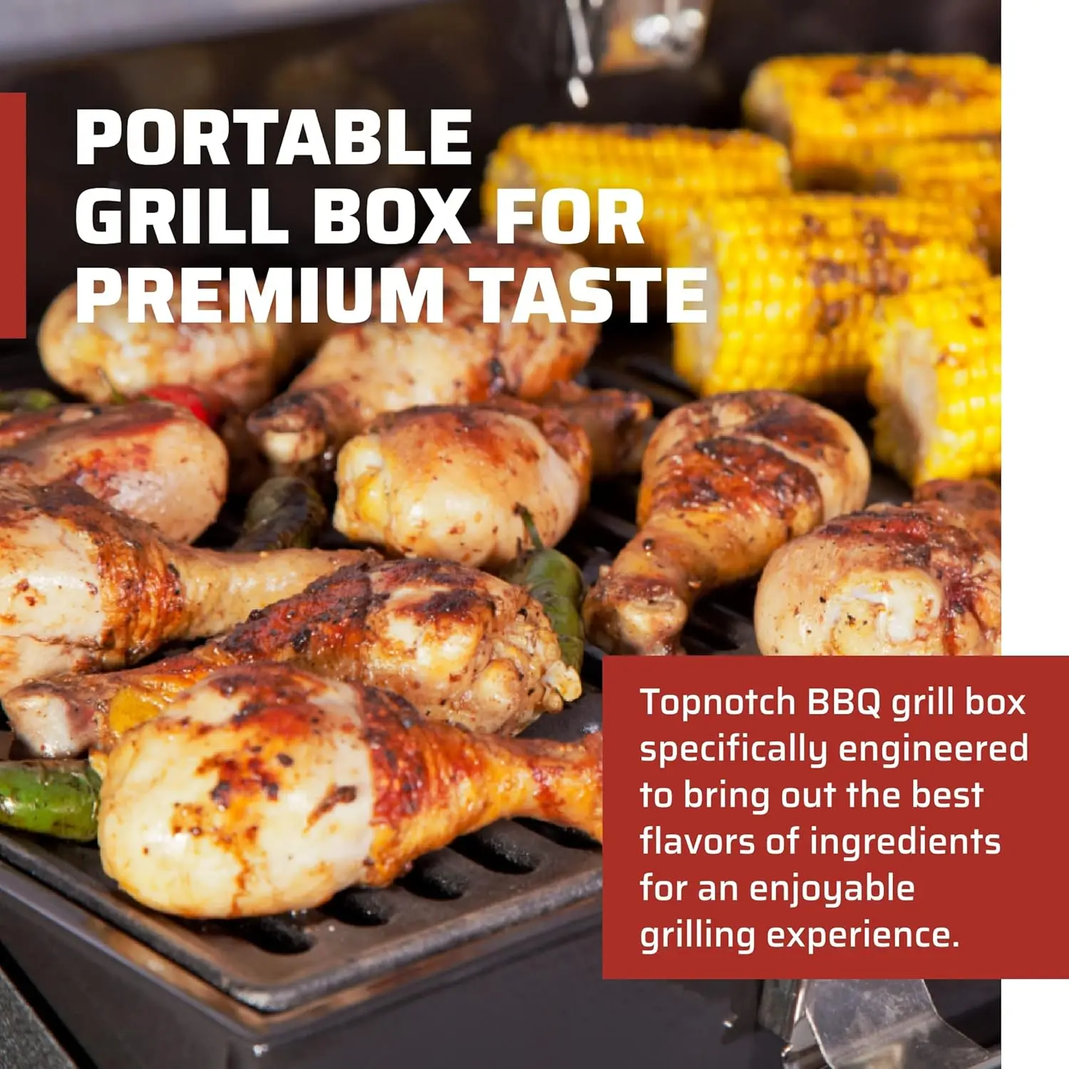 Chef Deluxe BBQ Grill Box - Outdoor Grill Box for Grill Accessories - 24" x 16" 3