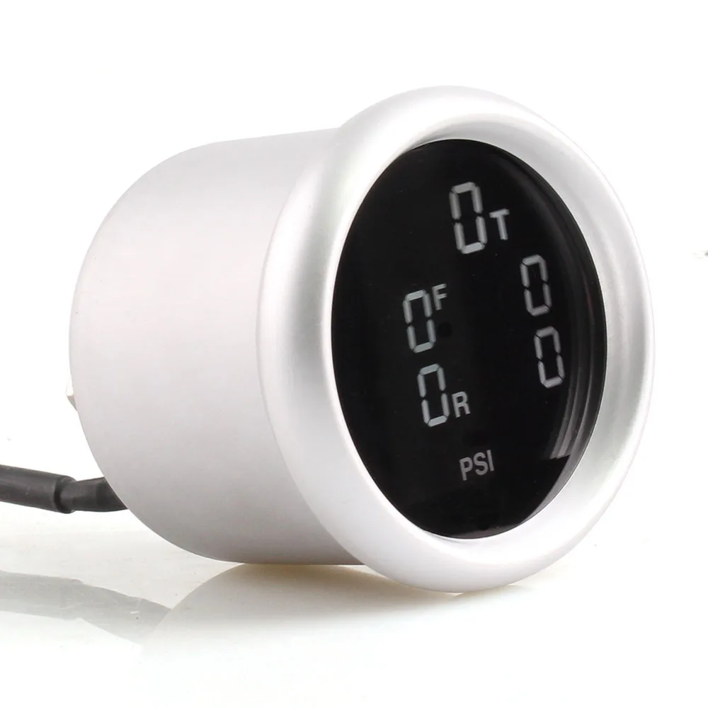 HA Accessories 52mm 5 Press Digital Air Pressure Auto Gauge Auto Meter with 2m 1/8NPT Sensors PSI BAR Can Change