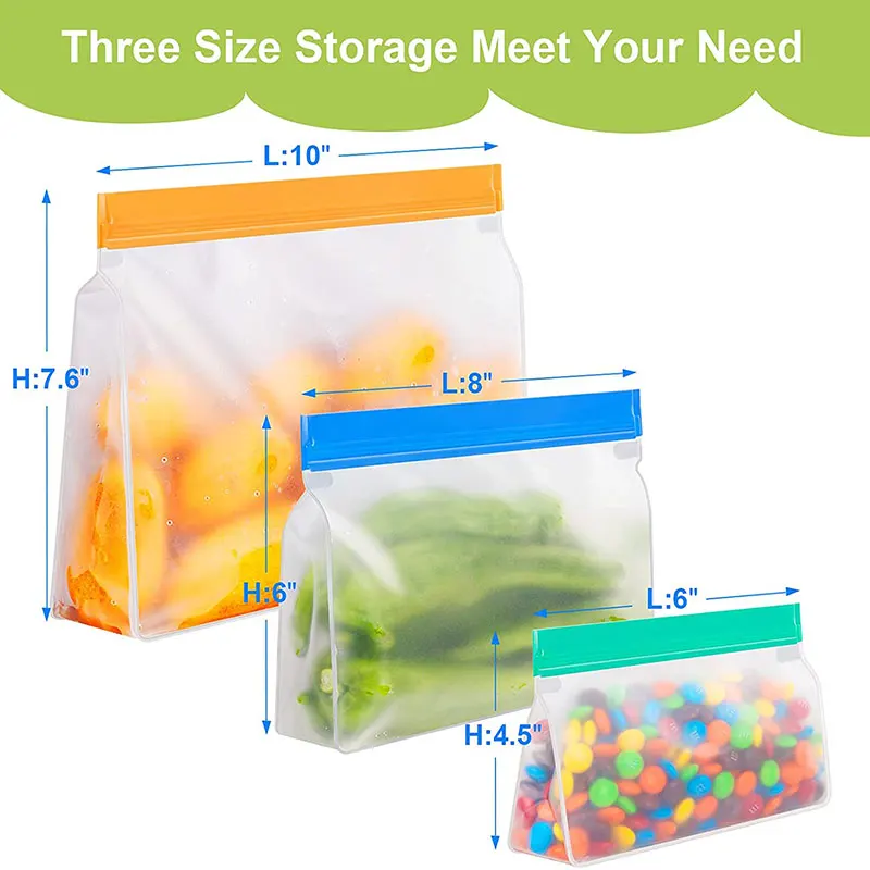 Reusable Snack Bags Best Silicone Ziplock Bags 1Pc Silicone Food