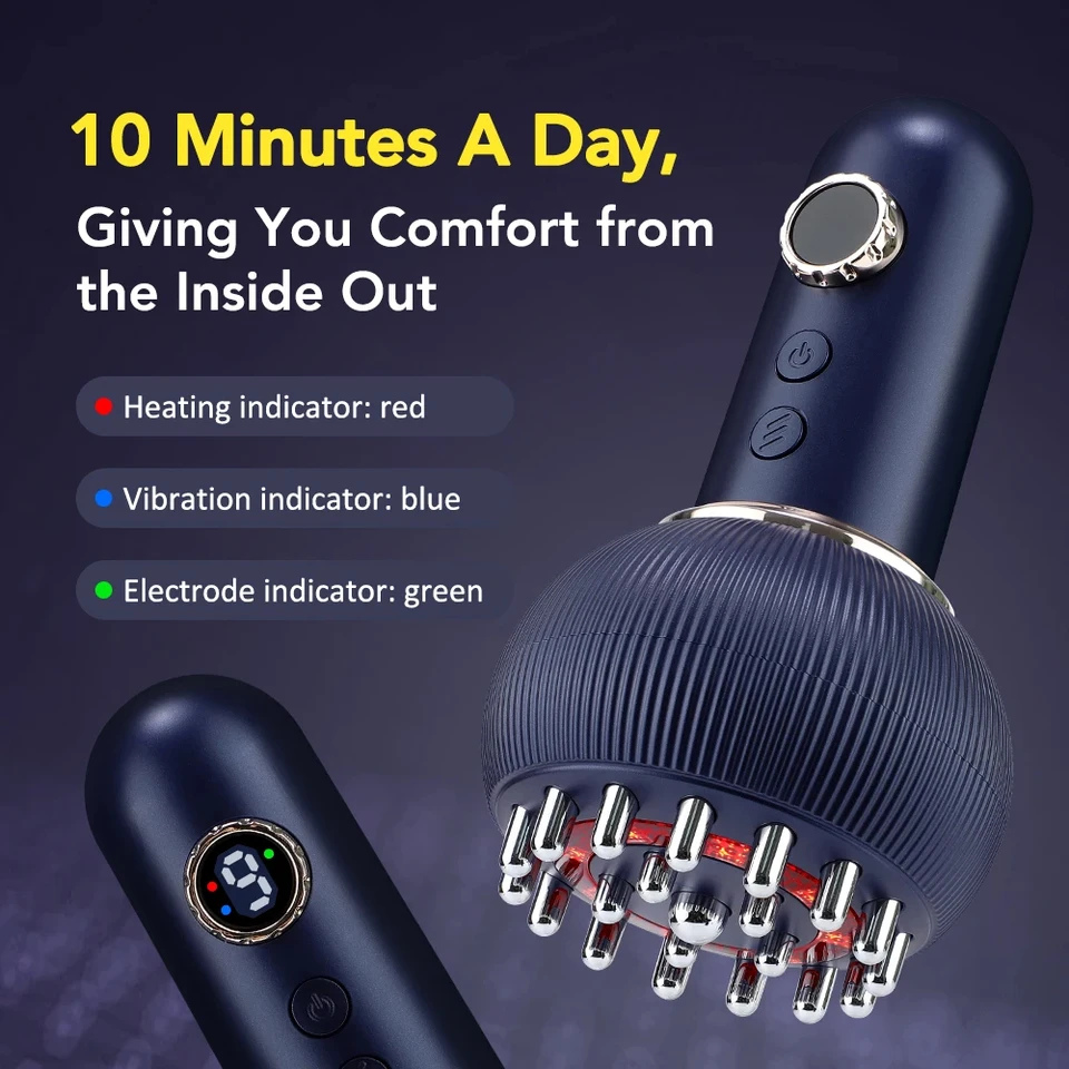 Wireless Guasha Massager Body Shaping Heating Scraping Brush Drainage Machine Fat Burner Rechargeable_voghion.com