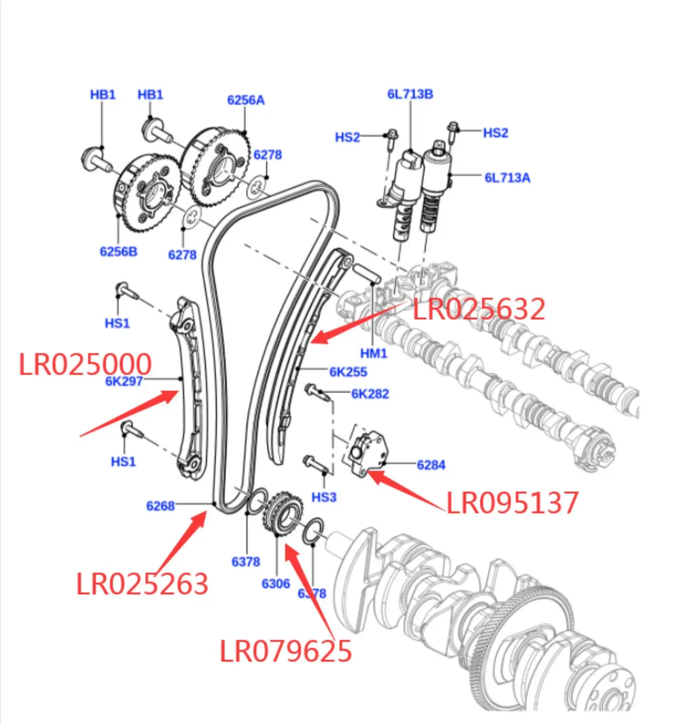 Ÿ̹ ü ̵  ũũ Ʈ Ŷ ټų, ι LR2 ̺ũ RRs Ծ 2.0L 16V lr025000 263632 264 lr095137