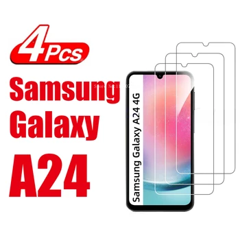 4Pcs 9D protezione a copertura totale per Samsung Galaxy A24 pellicola proteggi schermo in vetro antigraffio Anti-frantumazione
