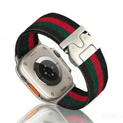 Elegant Adjustable Smartwatch Band Replacement Strap - 42mm44mm45mm49mm (Black red green)