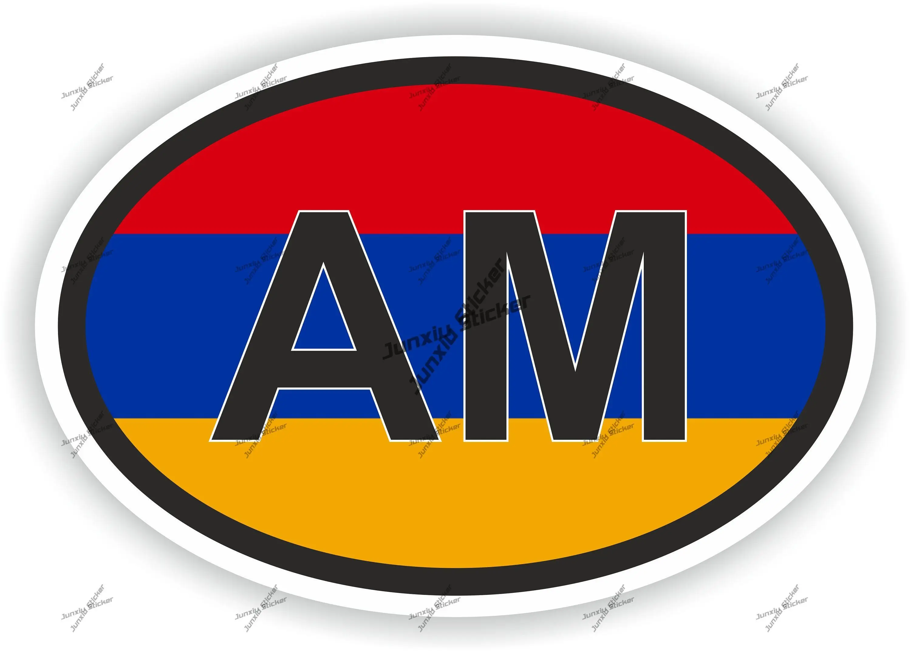 

Armenian Oval Sticker Armenia AM Decal Vehicle Anti Scratch Exterior UV Protected Glue Sticker Accessories for Car Bumper Truck